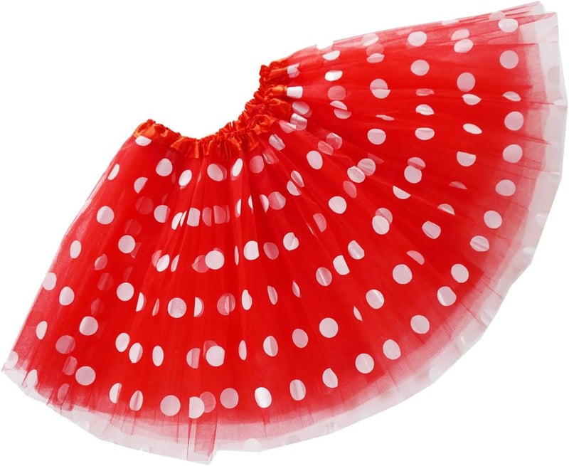 WINROLA Girls' Polka Dot Tutu Glitter Ballet 3 Layer Tulle Dance Skirt Mouse Little Girls 3-8Y Costume Dress Up Tutu - Image 1